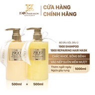 Bộ dầu gội dầu ủ cao cấp 1900 Hair Salon 500ml x2 chứa Biotin Keratin tinh luyện dưỡng tóc chắc khoẻ