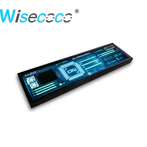 Wisecoco 8.8 Inch Touch LCD Monitor 1920x480 IPS Portable Second Display for Laptop Raspberry Pi TV 