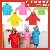 (MULTICOLOR) EW Kids Raincoat Cute Animal Design Rain Coat Children Raincoat Waterproof Baju Hujan B