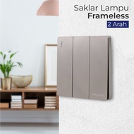 Modern 2-Way System Switch - OWEISEN Luxury 2-Way Panel Frameless Light Switch 3 Gang - KG-WZHT-2