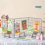 WOAY Display Rack, Grid Frame with Base Storage Rack, Creative Grid Metal Jewelry Booth Rack For Gri