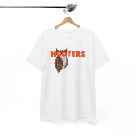 Hooters Graphic T Shirt Retro Owl Logo Bar Unisex Heavy Cotton Tee