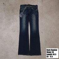 Y2k Back Number Flared Jeans For Women