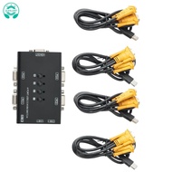 KVM Switch,USB VGA KVM Switch for 4PC Sharing One Video Monitor and 3 USB Devices,for PC, Keyboard, 