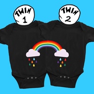 Newborn Boy Girl Twins Baby Clothes Twins Matching Baby Onesies  Funny Twin Onesie Twins Baby Gift