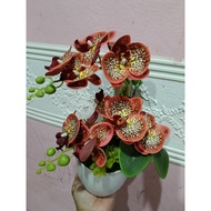 Gubahan Siap Bunga Orkid Mini Premium Latex Siap Gubah cantik harga budget untuk Hiasan meja/ruang/r