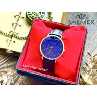 宾马 Balmer 6008M BRG-5 Classic Sapphire Women's Watch Black Genuine Leather | Official Warranty