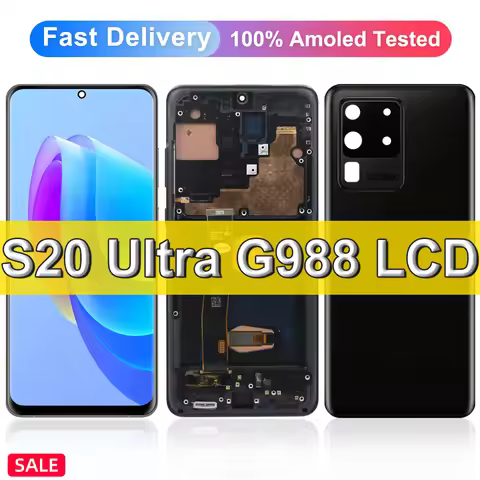 S20 Ultra Super Amoled Screen for Samsung Galaxy S20 Ultra 5G LCD Display G988 Digital Touch Screen 
