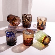 Japanese Style Edo Kiriko Crystal Whiskey Glass HandCarved Creative Liquor Glass Glass Cup Whiskey G