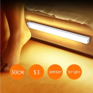 NEW Motion Sensor Night Light Wireless LED Strip Light USB Rechargeable Wardrobe Cabinet Lamp For Home Kitchen Bedroom  10/30CM Night Lights