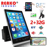 REAKOSOUND Universal 2 Din GPS Car Stereo Radio 9.5'' Android 12 Vertical Screen Multimedia Player C