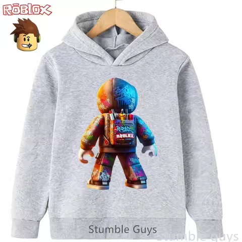 Roblox Kids Autumn Sweatshirt Sportswear Hoodie 3-12Y 3D Game Graphic Boys Girls Trendy Outfit