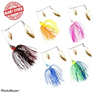 🇲🇾 Ready Stock Rotating Sequins Spiner Bait 17g Beard Hooks Fishing Noise Metal Fish Bait Casting Bu