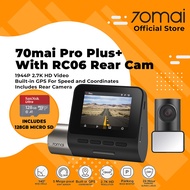 70mai Dashcam Pro Plus+ A500S+RC06 Dual Channel Car Dash Cam, Built-in GPS, Route Tracker