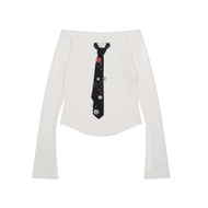 [ TRYST ] MERSHIER 6671 Off Shoulder Crop Top