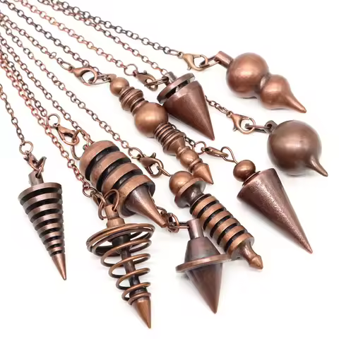 Cone 100% Copper Brass Metal Pendant Pendulum for Divination Dowsing Meditation Reiki Healing Egypti