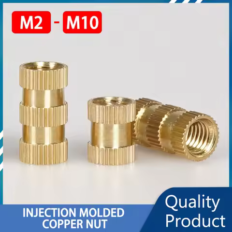 M2 M2.5 M3 M4 M5 M6 M8 M10 Heat Brass Insert Nut Knurled Insertnut Hot Melt Molding Injection Embed 