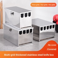Multifunctional Knife Holder Stainless Steel Knife Holder with Lock Knife Box with Lid Knife Cabinet