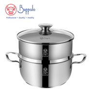 BUFFALO - 牛頭牌 PRO COOK II 304不銹鋼加厚底雙耳煲配蒸籠 20cm / 2.7L (35720SE)