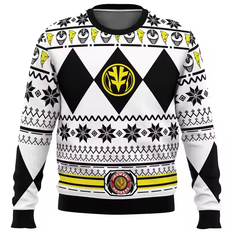 Men's and Women's Autumn_Winter New Mighty Morphin Multi Color Ranger Power Ranger Ugly Christmas Sw