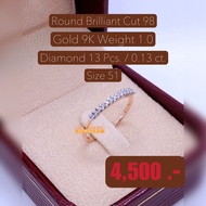 98 Water Square Pollen Diamond Row Ring