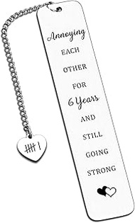 Iron Gifts for 6th Anniversary, 6 Year Anniversary Bookmark for Husband Wife, Six Wedding Anniversar