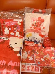 日本 Sanrio 一番賞 Hello Kitty Mimmy 50週年限定 生日 周年 尾賞 毛公仔禮盒 單肩袋 Tote Bag 化妝袋 餐碟 收納盒 圓罐 文件夾 set 套裝 A4 File 