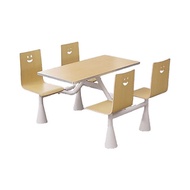 Table Chair 6 Person Conjoined Dining Table Canteen Fast Food New Style Rectangular School 4 Person 
