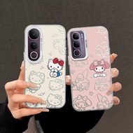 Vivo V40 V50 Lite Vivo V60 V50 Casing Cartoon Cute Kitty Matte Hard Shockproof Phone Case with Camer