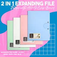 2-in-1 A4/A3 Size Expanding File Folder With Clipboard Folder Organizer 5 Pockets Document Storage F