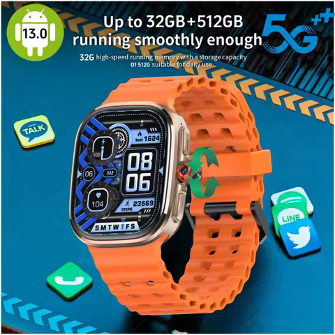 P2 Smartwatch 5G LTE Android 13.0 2.29'' AMOLED Display Smart Watch With 800W Pull-out Camera Face/F
