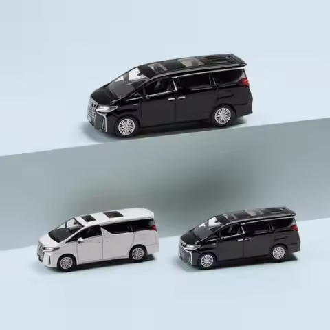 GCD Diecast Model Car 1/64 Alphard White Red Black left Cockpit 1:64 MPV Vehicle With Case Gift for 