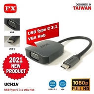Hub Adapter PX - UCH1V - USB Type C VGA Hub Adapter