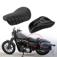 Motorcycle Black Leather Driver Rider solo saddle Seat cushion For Harley Davidson Sportster XL883 X