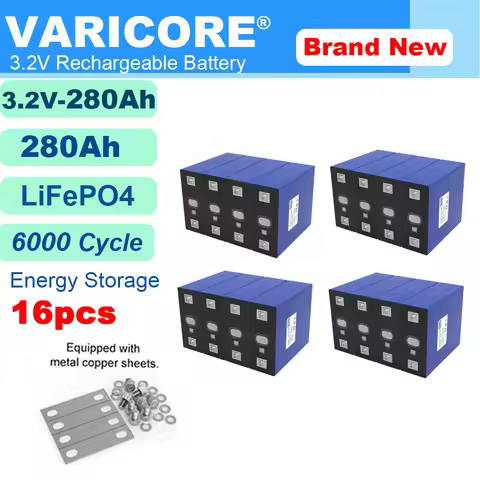 16x VariCore 3.2v 280Ah Lifepo4 Rechargeable Battery Lithium Iron Phosphate for Electric car RV Sola