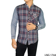 KEMEJA Men's Denim Shirt Combinationbiru – LNG 1744