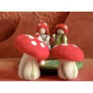 Wooden Ailee - Needle Felt Tandstools (Mushroom)