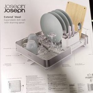Joseph Joseph 可伸縮不銹鋼餐具瀝乾架