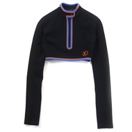 全新未使用LOUIS VUITTON 2023 春夏系列 Vivid TOP長袖露臍上衣，黑色，34 碼，義大利製造，正品，女款