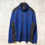 古著Gerry高領長袖羊毛夾克，單點刺繡logo。藍黑配色。 L碼。秋冬裝。