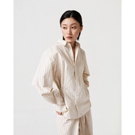 Simple Striped Long Sleeve SHIRT 67PERCENT/67% - SIDE TIE PINSTRIPE SHIRT