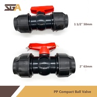 1 1/2" 50mm / 2" 63mm POLY PIPE HDPE PP StopCock PP Compact Ball Valve poly paip