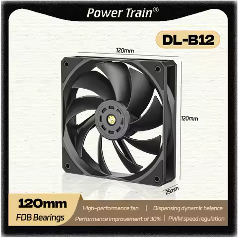Power Train DL-B12 PC fan 120mm 9 blades high-performance chassis fan FDB bearing Low noise PWM spee