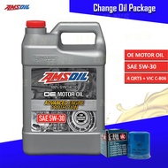 AMSOIL OE 5W-30 Fully Synthetic Oil Change Package for Honda Civic VTI / VTEC ( 4 Liters + Vic C-806