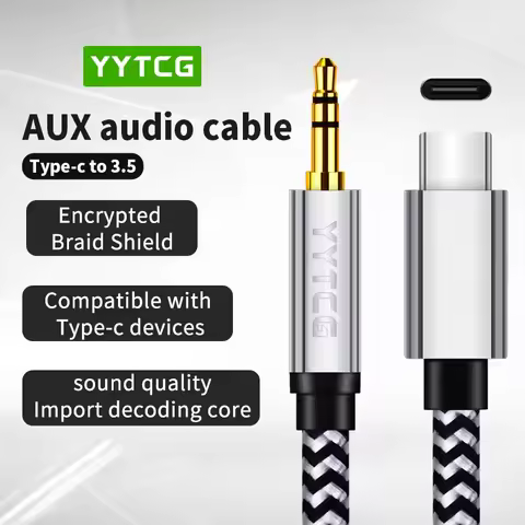 YYTCG USB C to 3.5mm AUX Headphones Type C 3.5 Jack Adapter for Car Speaker Headphone Tipo C Auxilia
