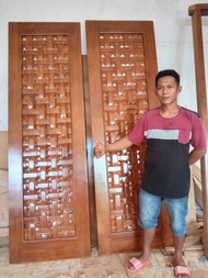 pintu rumah kupu tarung kayu jati mebel Jepara