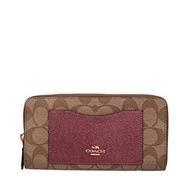 Coach women’s PVC Long Wallet F22712 (Khaki red)