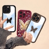 Blue hollow Golden Butterfly pattern Phone Case Compatible For OPPO A5X A5 A5i Pro A3 Pro A6 Pro A36