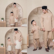 BAJU MELAYU SEDONDON |SET AYAH DAN ANAK| BAJU MELAYU SLIM FIT | BAJU MELAYU NUDE MOCHA | BAJU MELAYU
