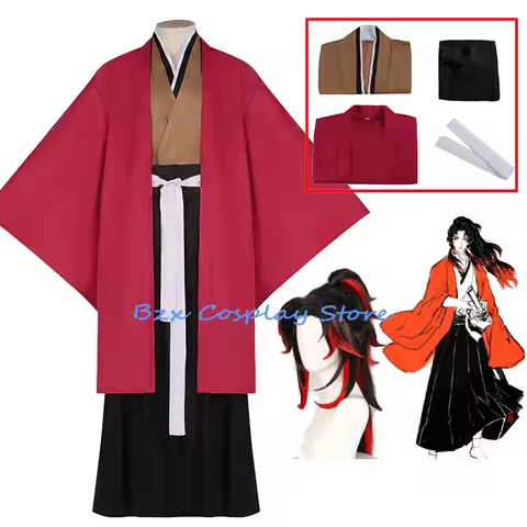 Special Offer Tsugikuni Yoriichi Cosplay Anime Costume Wig Kimono Set Halloween Party Suit